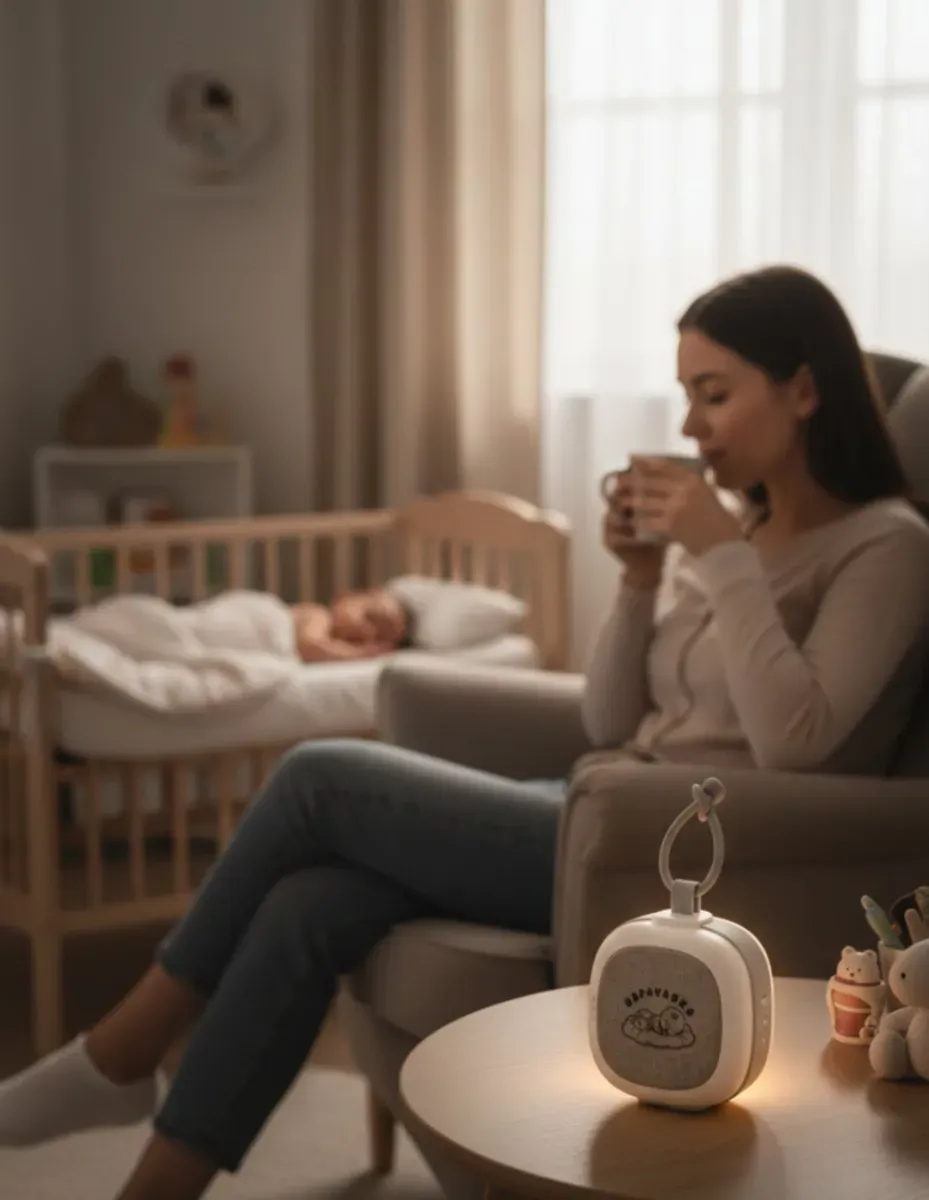 Mama uživa u kafi dok beba spava